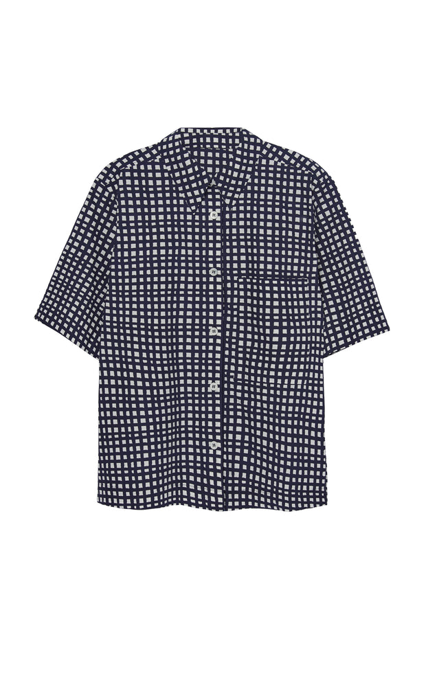 W SHIRTS WIDE CHECKED NAVY