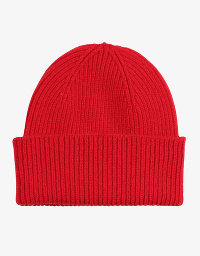 Merino wool hat scarlet red